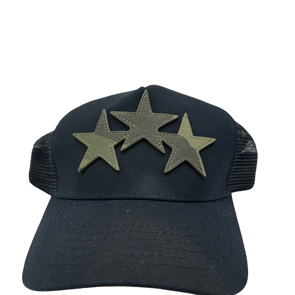 AMIRI Three Camo Star Trucker Hat